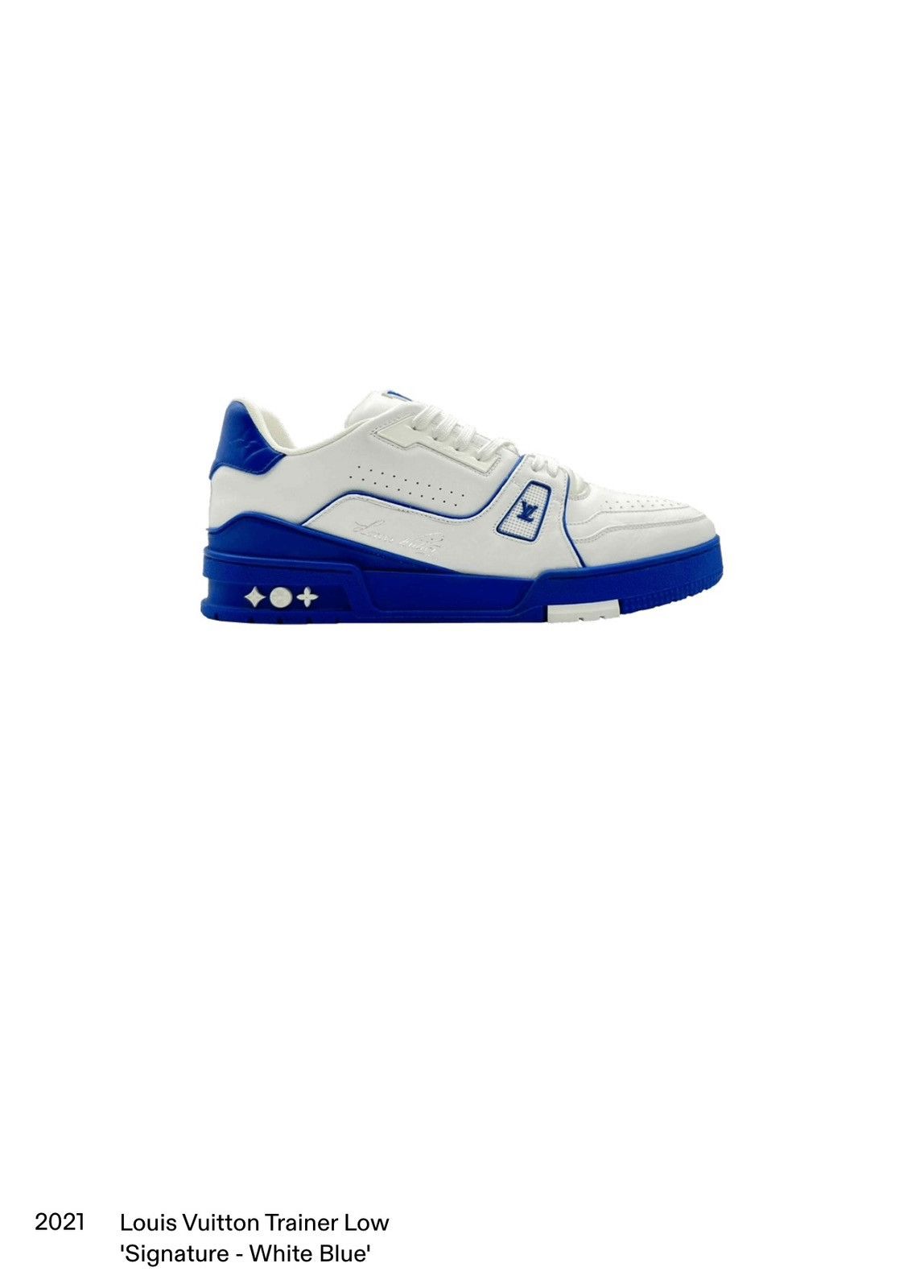 Louis Vuitton 2021 Louis Vuitton Trainer Low 'Signature - White Blue' Size US 11 / EU 44 - 1 Thumbnail