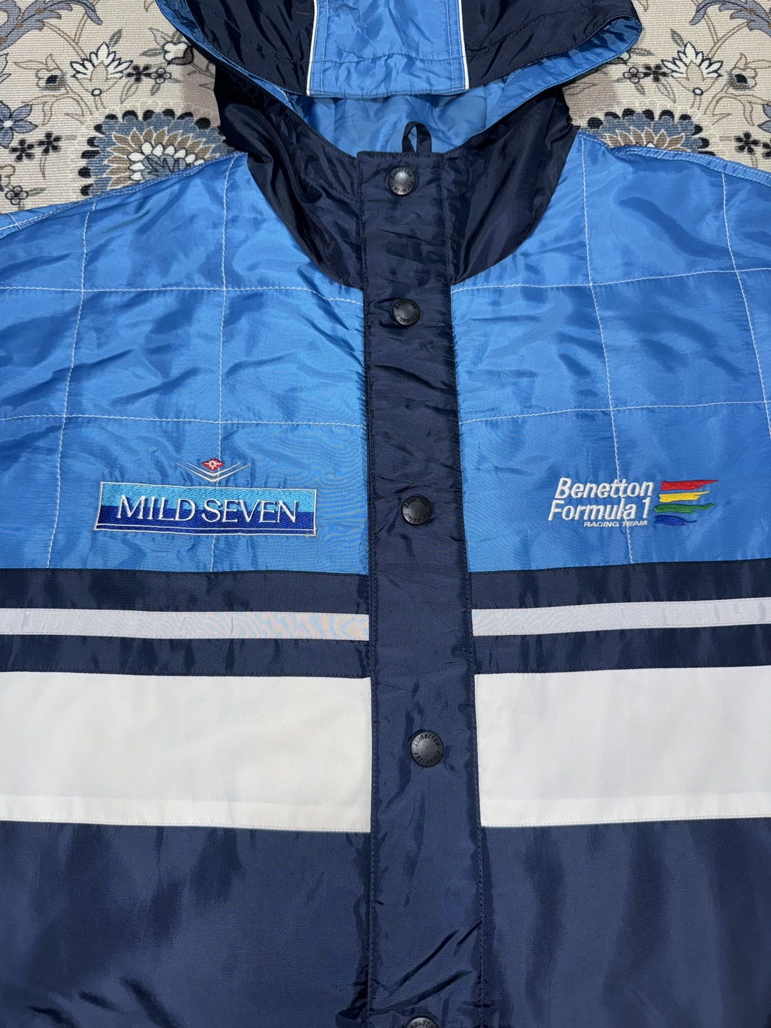 Formula 1 × Sports Specialties × Vintage Vintage 90's Benetton Formula 1 Crew Winter Long Jacket Size US L / EU 52-54 / 3 - 3 Thumbnail
