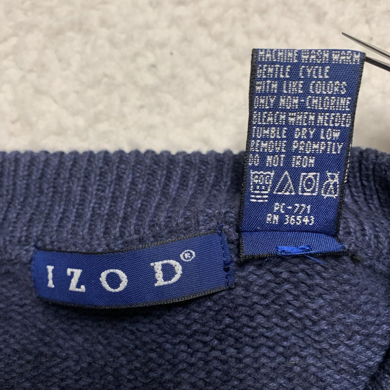 Izod Izod Men's XL Blue Green Argyle Knit Sweater Crew Neck Size US XL / EU 56 / 4 - 11 Thumbnail