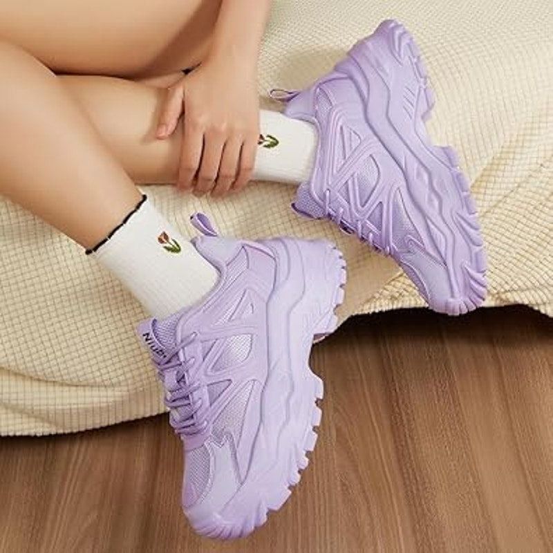 Other Niluber Women's Size 9 Purple Faux Leather Lace-Up Sneakers Size US 9 / IT 39 - 5 Thumbnail