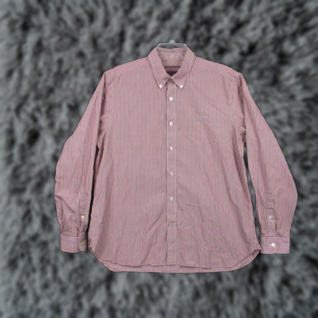 Vineyard Vines VINTAGE Vineyard Vines Shirt Mens Large Red White Stripe Made In Hong Kong Long Sleeve Size US L / EU 52-54 / 3 - 1 Thumbnail