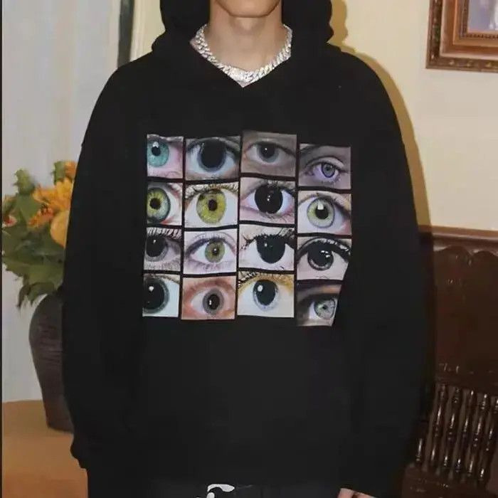 Japanese Brand × Vintage Eyes Pullover Hoodies Size US L / EU 52-54 / 3 - 4 Thumbnail