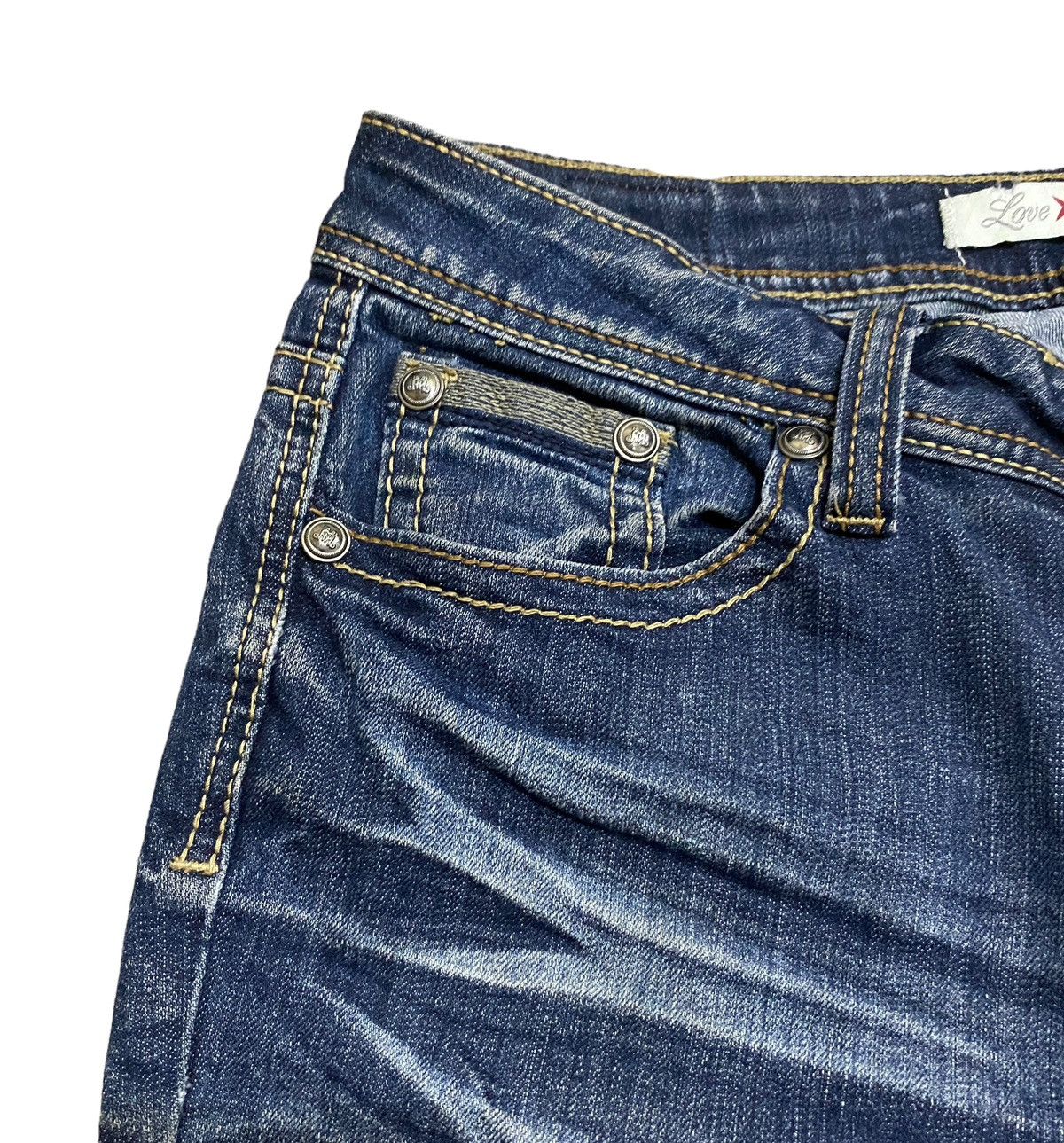 If Six Was Nine × Japanese Brand × Le Grande Bleu (L.G.B.) Rare Design Vintage Brand Love Ration Flared Jeans 2000s Size US 30 / EU 46 - 7 Thumbnail