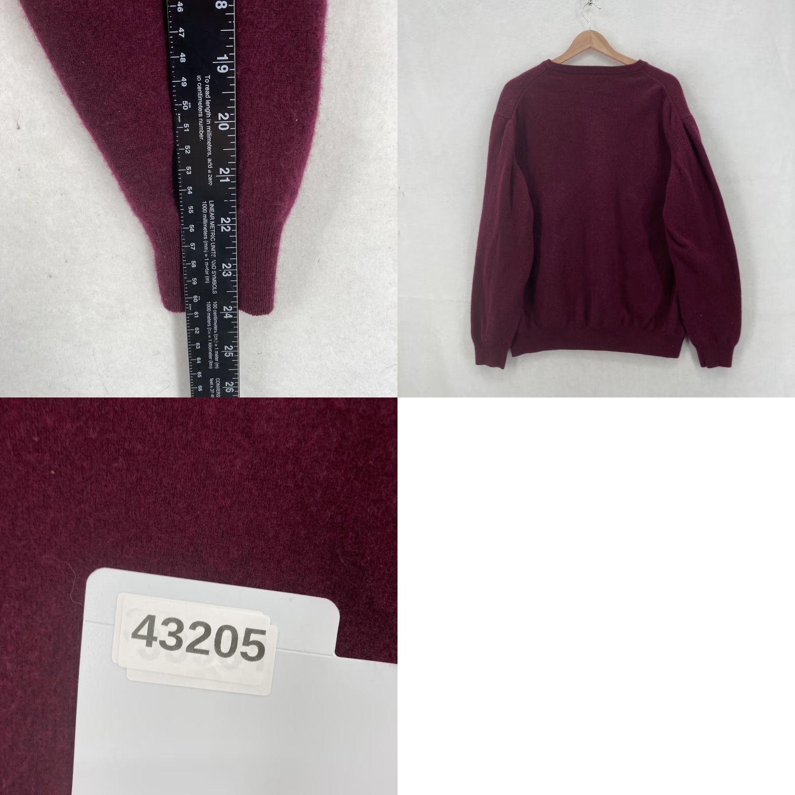 Gant Gant Sweater Mens 4XL Burgundy Super Fine Lambswool V Neck Logo Knit Pullover Size US XXL / EU 58 / 5 - 9 Thumbnail