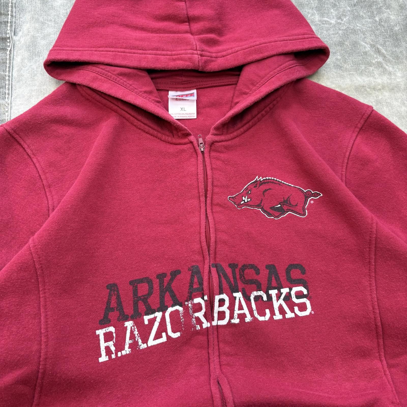 Soffe Vintage Y2K Arkansas Razorbacks Grunge Sport Full Zip Hoodie Size XL / US 12-14 / IT 48-50 - 2 Thumbnail