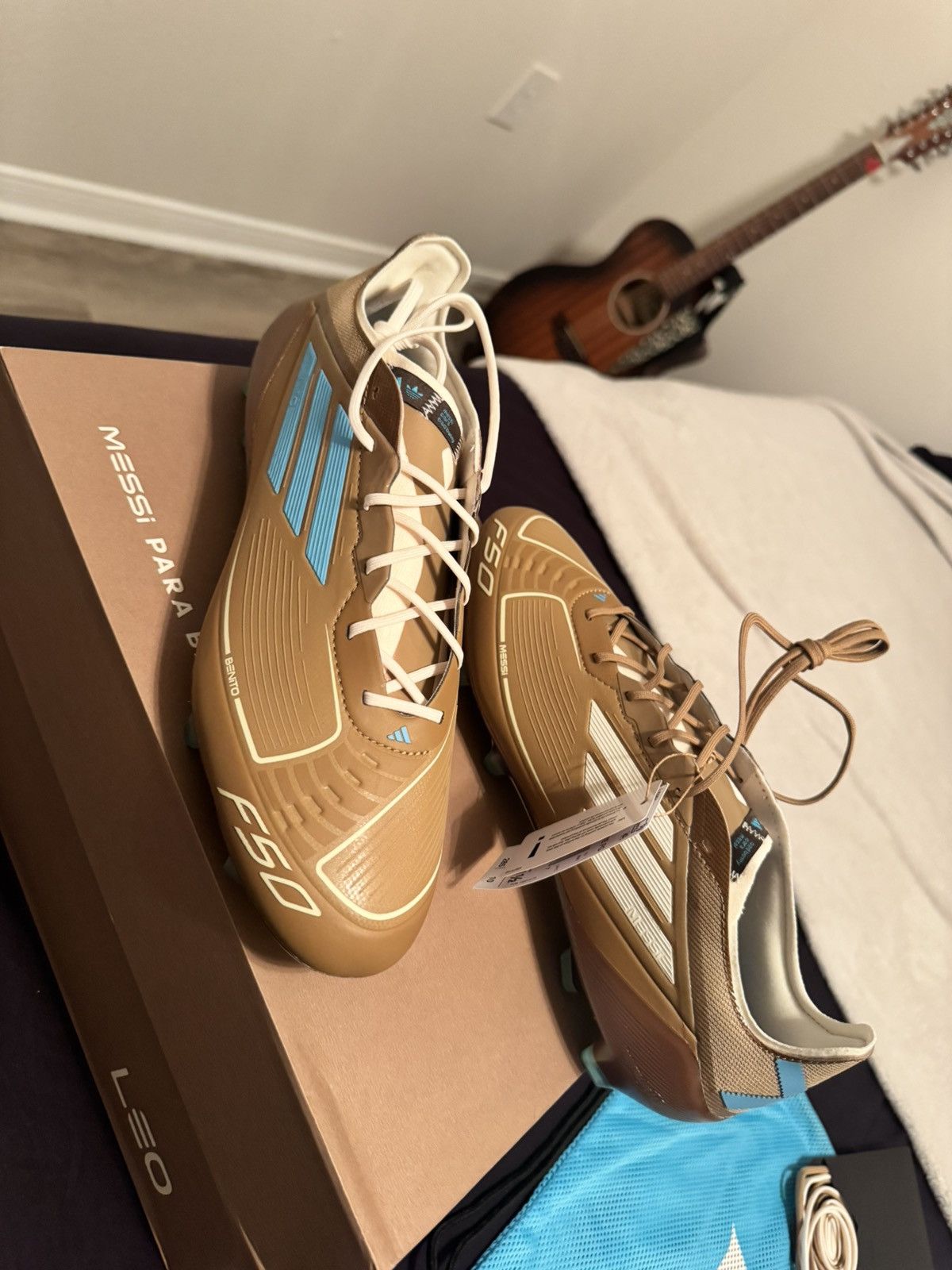 Other Adidas F50 Messi Elite FG Bad Bunny Football Cleats Brown Size US 10.5 / EU 43-44 - 3 Thumbnail