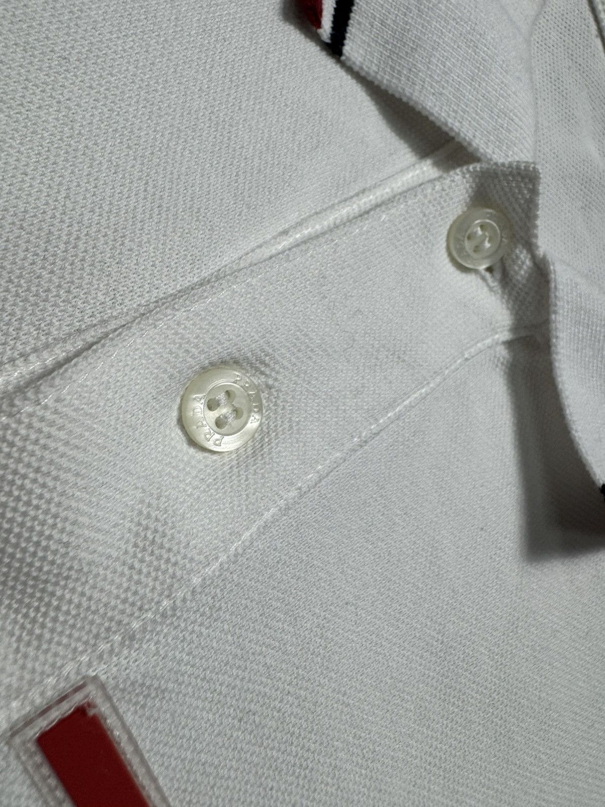 Prada Prada Red Tab Polo Shirt Luxury Vintage White Size US M / EU 48-50 / 2 - 8 Thumbnail