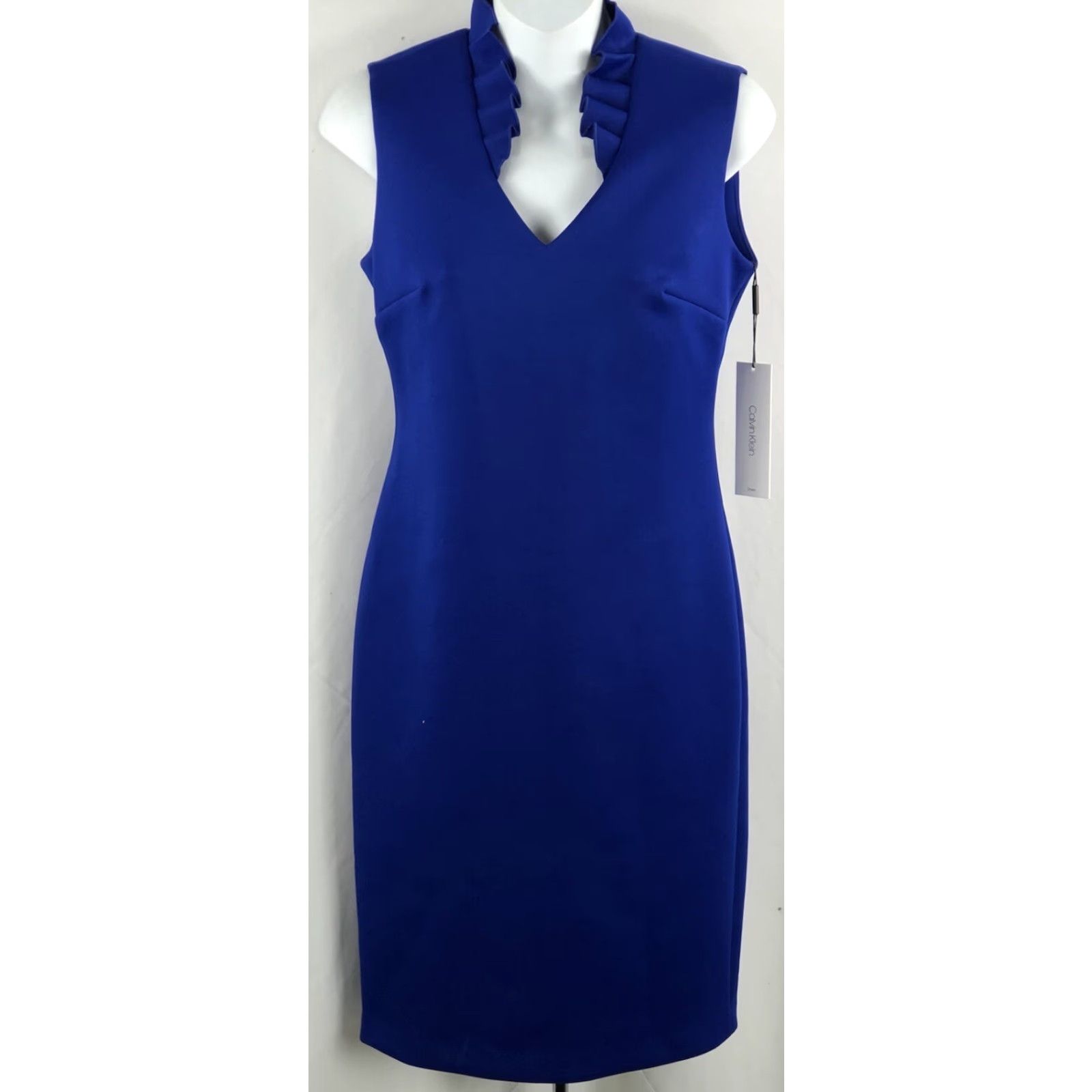 calvin klein blue sheath dress Calvin Klein Women's Plus Size Tiered Bell Sleeve Dress – Biggybargains main image 1