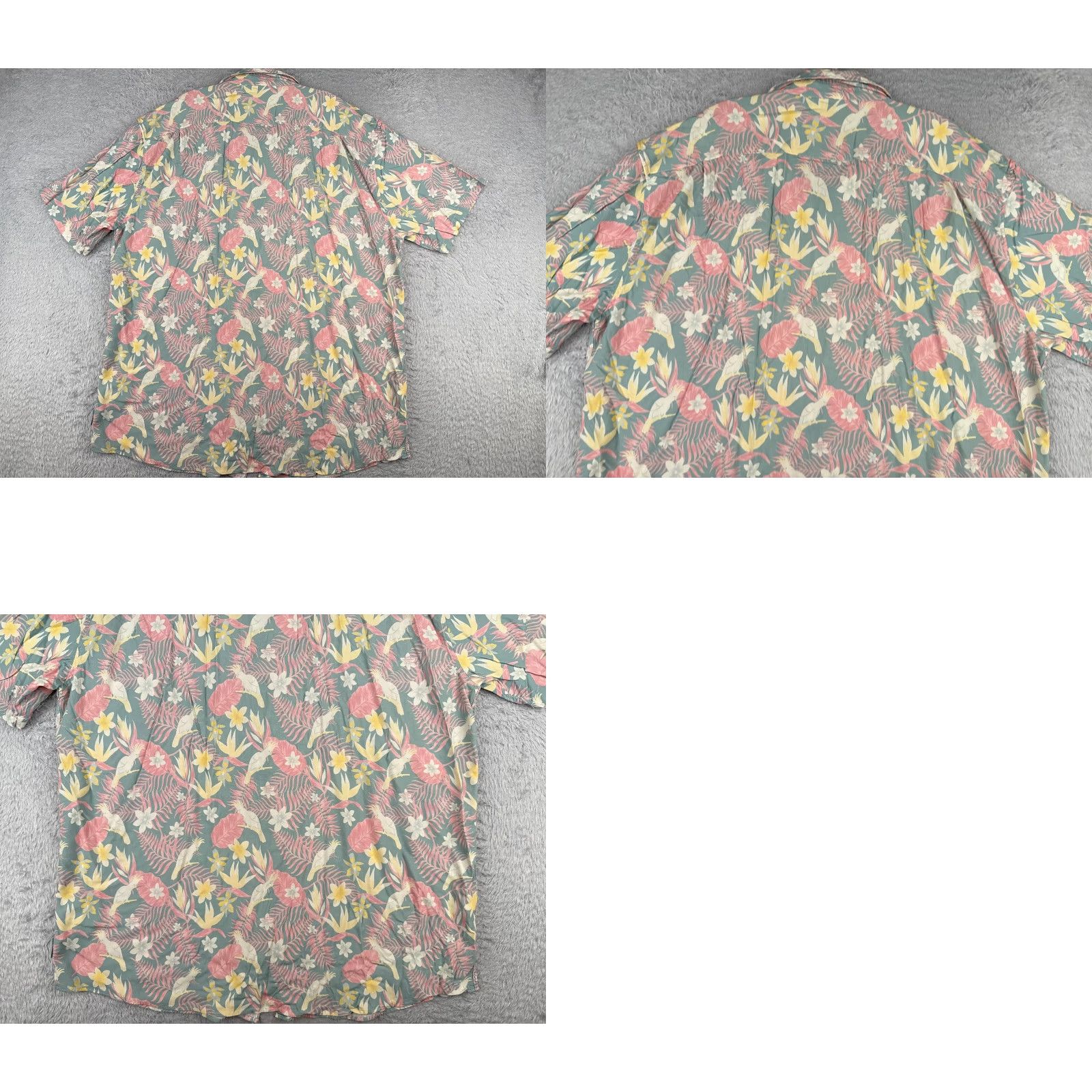 Vintage Tipsy Elves Shirt Men 3XL Floral Hawaiian Blue Grey Pink Button-Up Short Sleeve Beach Aloha Palm Mens Size US XXL / EU 58 / 5 - 9 Thumbnail