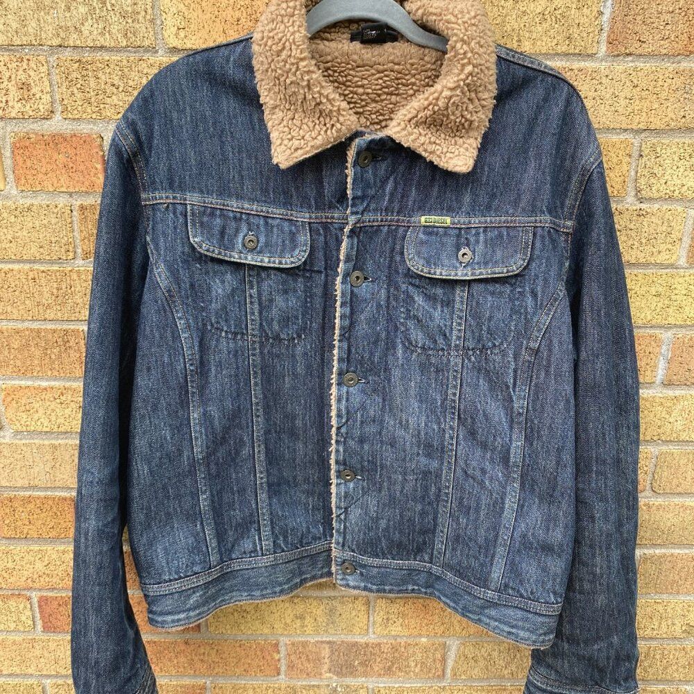 Diesel Vintage 2002 Diesel Gregg Fur Sherpa Jacket XL Blue Size US XL / EU 56 / 4 - 6 Thumbnail