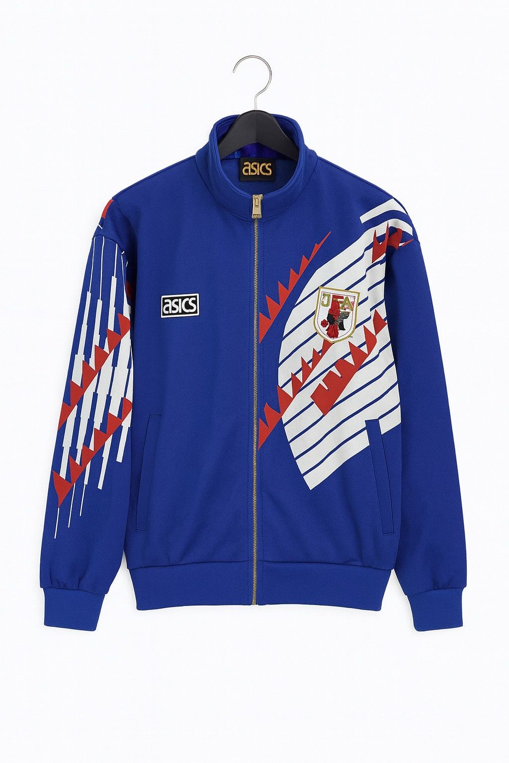 Asics 1990s ASICS Track Jacket with Geometric Design Sportswear Size US L / EU 52-54 / 3 - 1 Thumbnail