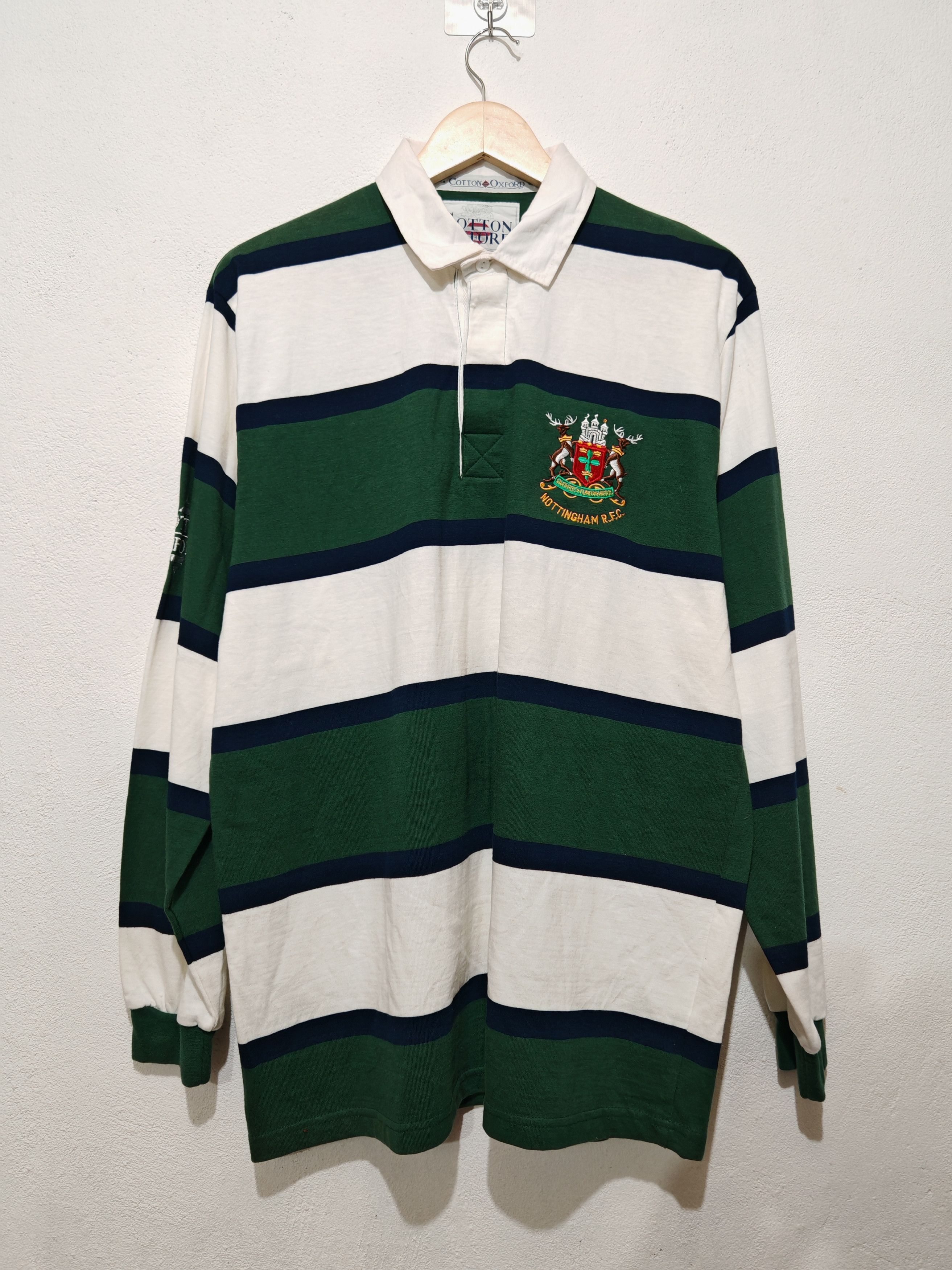 Cotton Traders × Vintage Vintage Rare Nottingham 96/97 Rugby Shirt Cotton Oxford Size US L / EU 52-54 / 3 - 1 Thumbnail