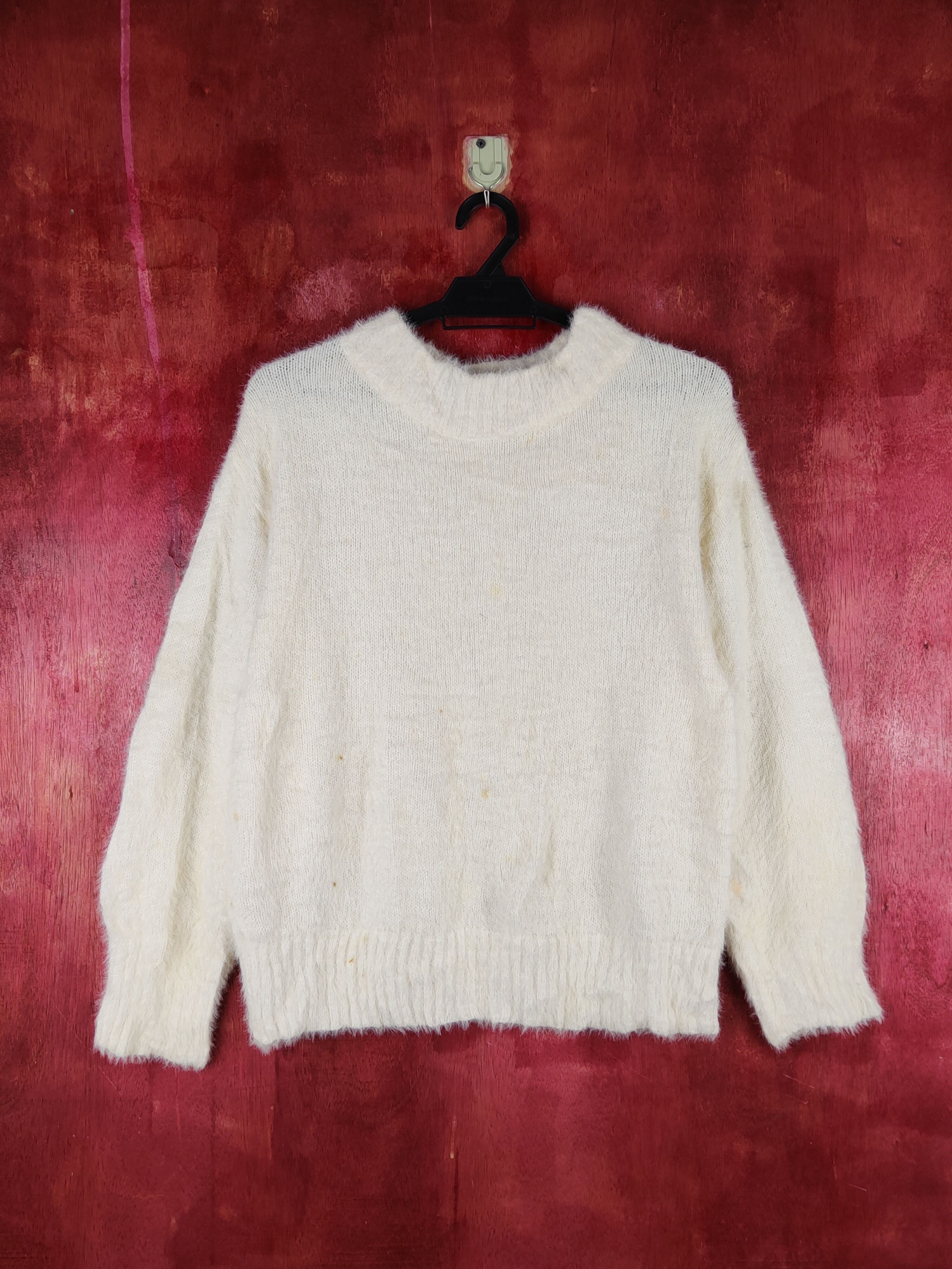 Aran Isles Knitwear Earth Music& Ecology Ivory Fur Mohair Knitwear #S1938 Size M / US 6-8 / IT 42-44 - 1 Thumbnail