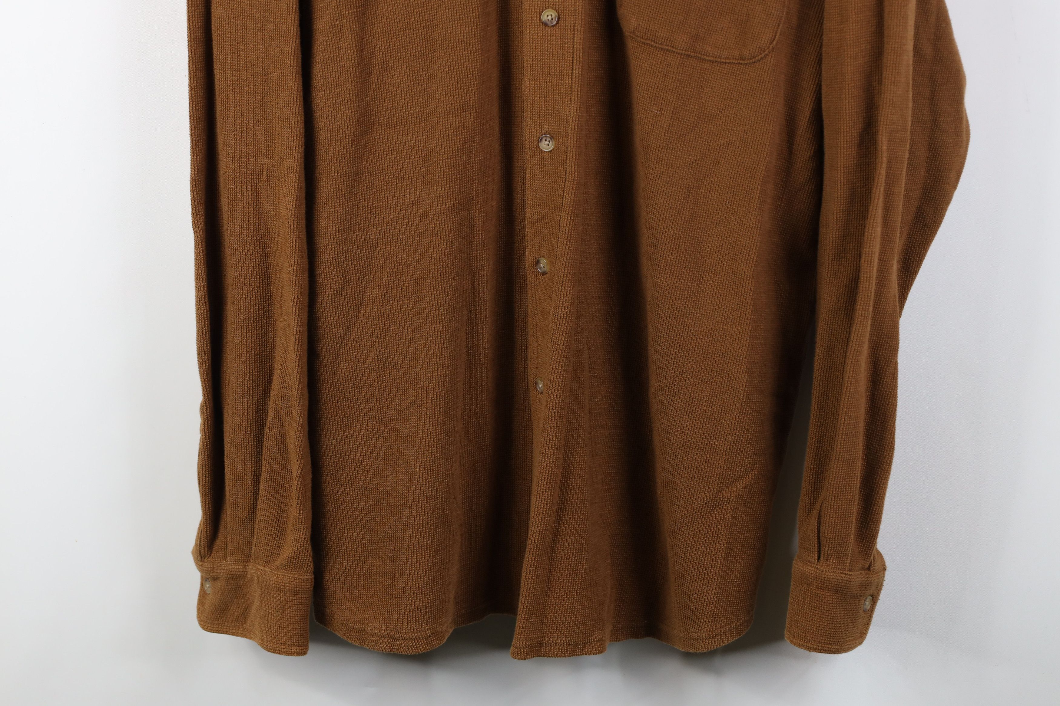Eddie Bauer Vintage 90s Eddie Bauer Thermal Knit Collared Button Shirt Size US L / EU 52-54 / 3 - 3 Thumbnail