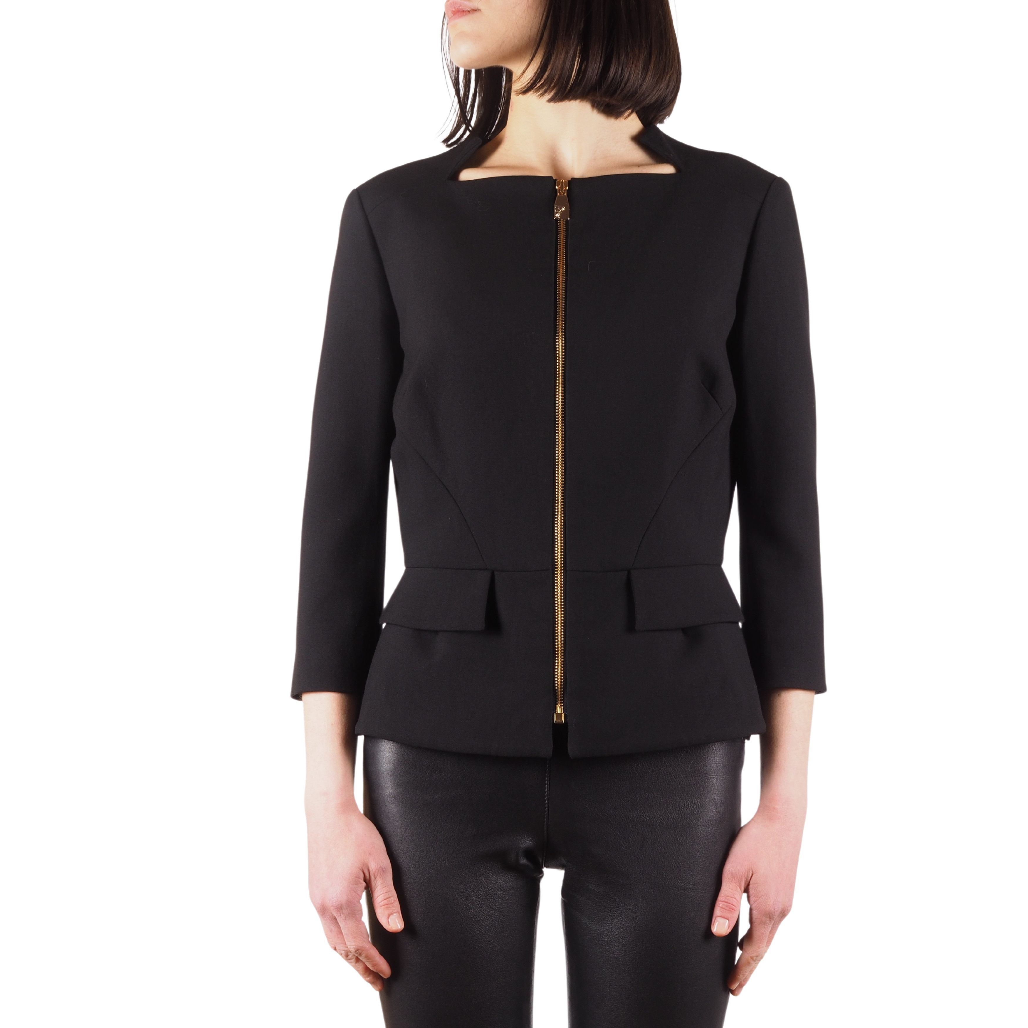 Gianni Versace Collection Black Gold Zip Blazer