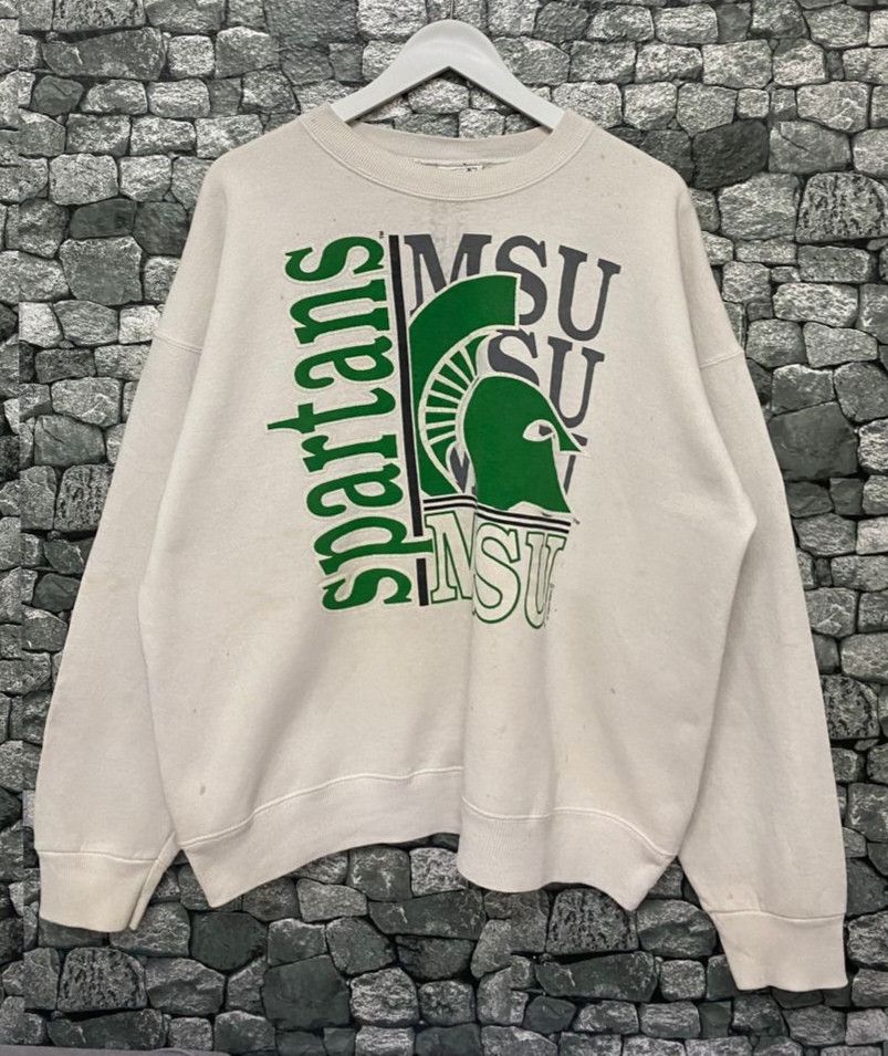 Lee Vintage 90s Lee Spartans MSU Super Shirt Sweatshirt Size US L / EU 52-54 / 3 - 1 Thumbnail