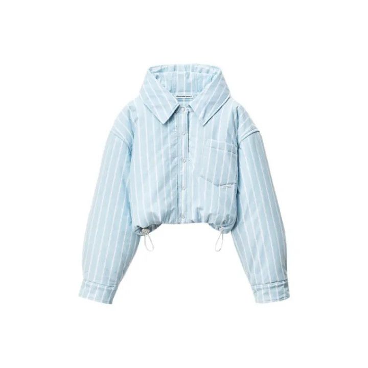 Alexander Wang Alexander Wang Blue Striped Cropped Jacket 0079 Size S / US 4 / IT 40 - 1 Thumbnail