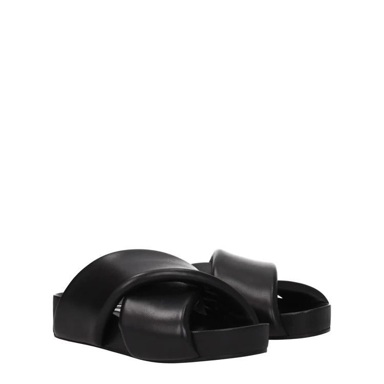Jil Sander ob1o1e1124 Leather Slippers in Black Size US 6 / IT 36 - 2 Thumbnail