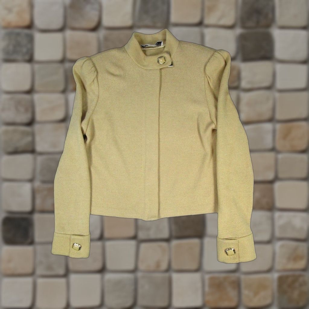 ST.John Collection Jacket Womens 4 Beige Knit Full Zip