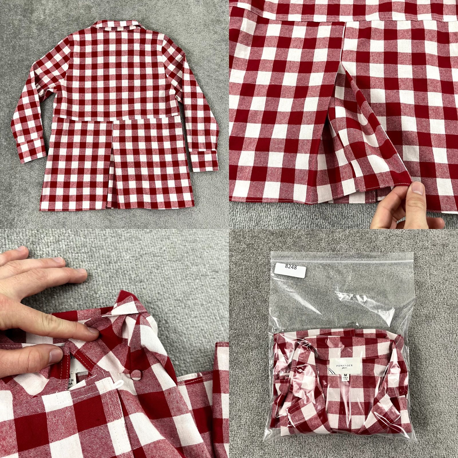 Vintage POMANDER PLACE Blouse Womens Medium Red White Plaid Picnic Check Gingham Size M / US 6-8 / IT 42-44 - 8 Thumbnail