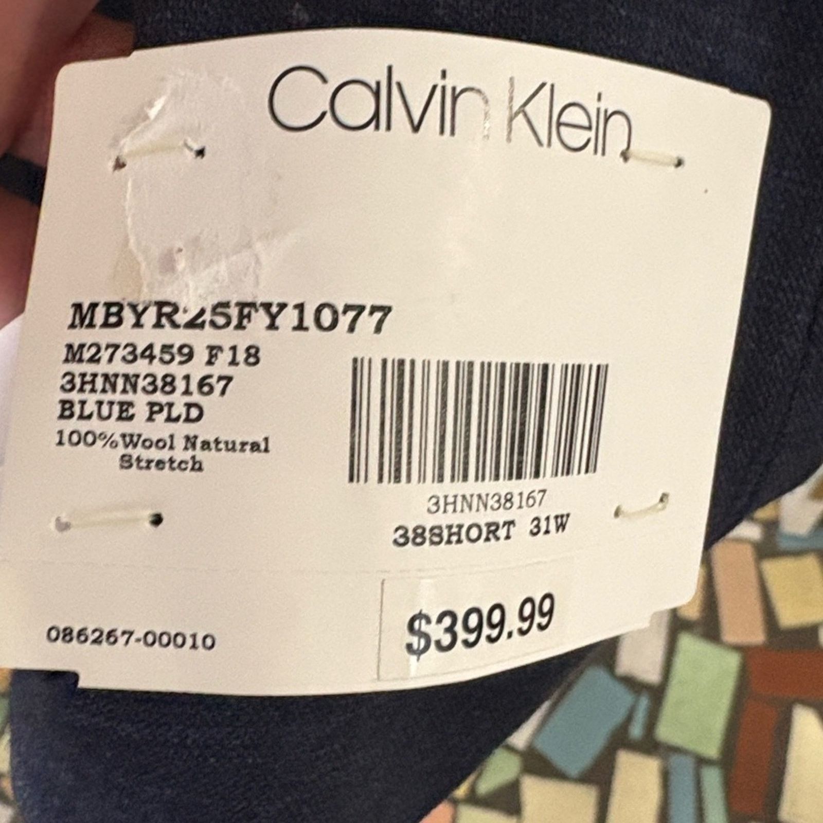 Calvin Klein NWT- Calvin Klein-Slim Fit Wool Suit- 38 short/31W Size 38S - 7 Thumbnail