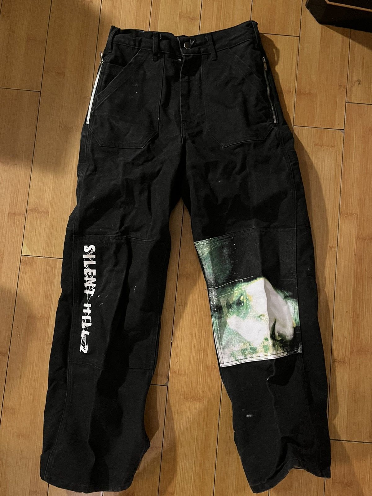 Online Ceramics Silent Hill 2 - Double Knee Black Work Pants Size 26" / US 2 / IT 38 - 1 Thumbnail