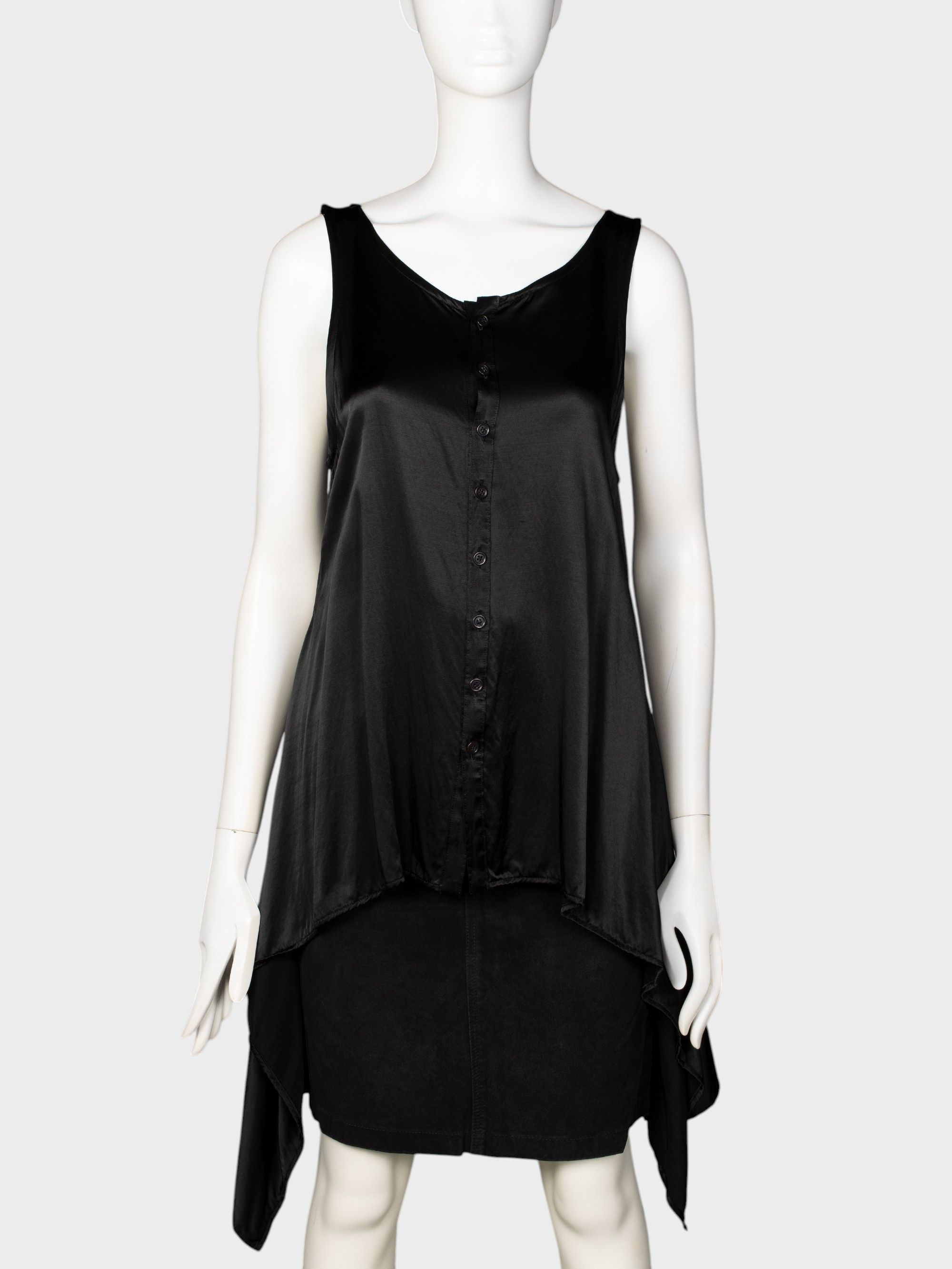 Yohji Yamamoto Y's by Yohji Yamamoto SS04 rayon draped button-up tank top Size L / US 10 / IT 46 - 1 Thumbnail