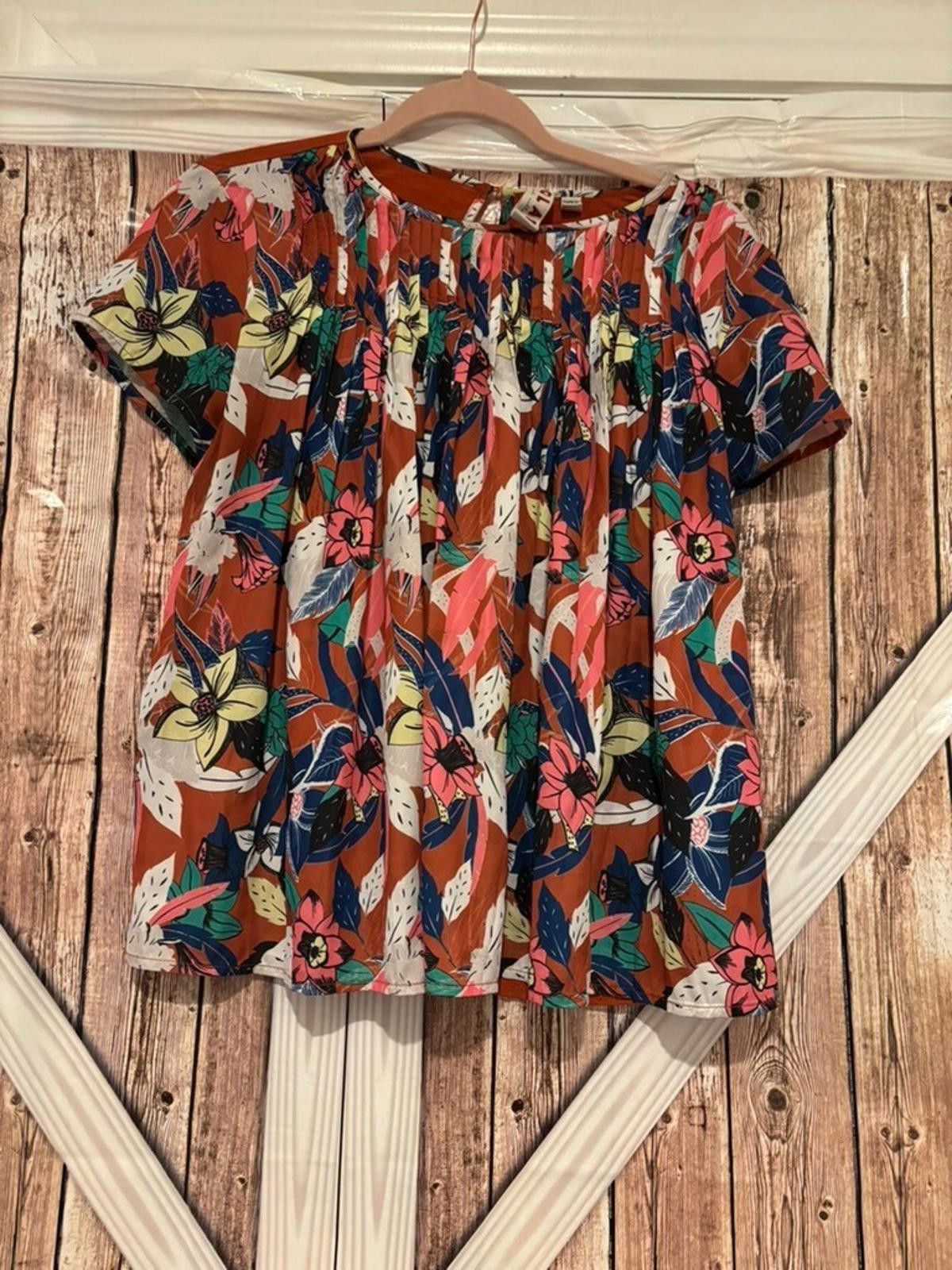 dylan Womena Dolan rust, pink, green, yellow top sz S preloved #2 Size S / US 4 / IT 40 - 1 Thumbnail