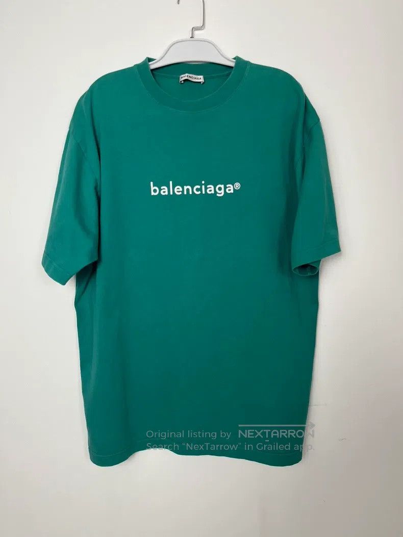 Balenciaga Balenciaga Lake Green Letter Print Short Sleeve T-Shirt Size US M / EU 48-50 / 2 - 1 Thumbnail