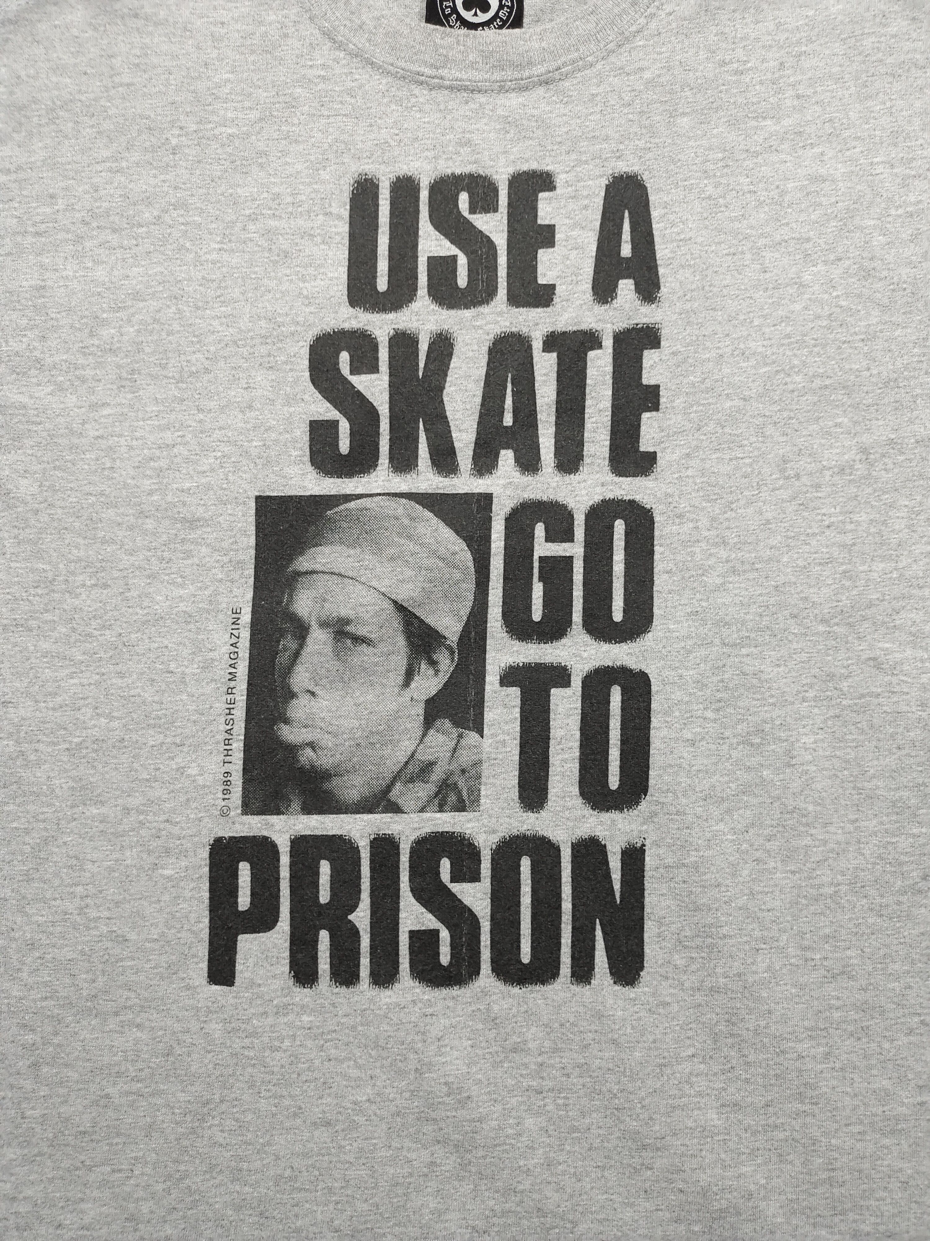 Girl Skateboards VINTAGE Y2K TRASHER USE A SKATE GO TO PRISON GRAY T SHIRT Size US S / EU 44-46 / 1 - 3 Thumbnail