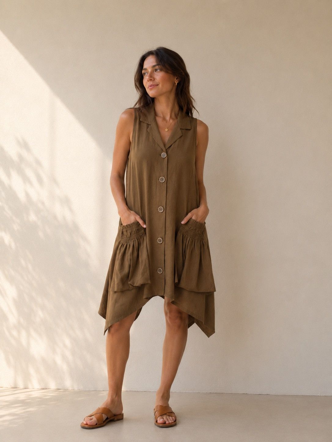 Other 🎉LAST PIECE🎉FORCYNTHIA Linen Blend Dress With Pockets Size M / US 6-8 / IT 42-44 - 1 Thumbnail