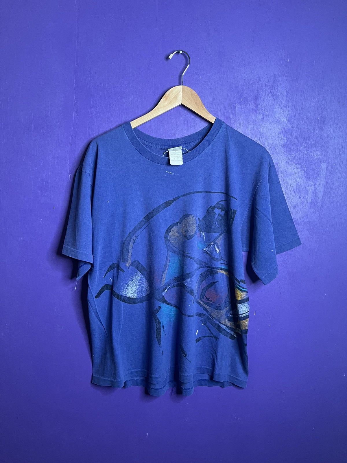 image of Made In USA x Nike Vintage 90's Nike Michael Jordan Wrap Around T-Shirt in Purple (Size Medium)