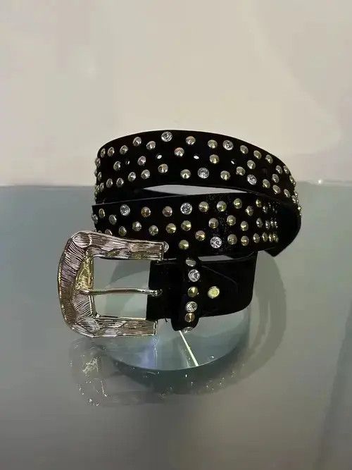 VIBE Rhinestone Gold Buckle Belt Size ONE SIZE - 1 Thumbnail