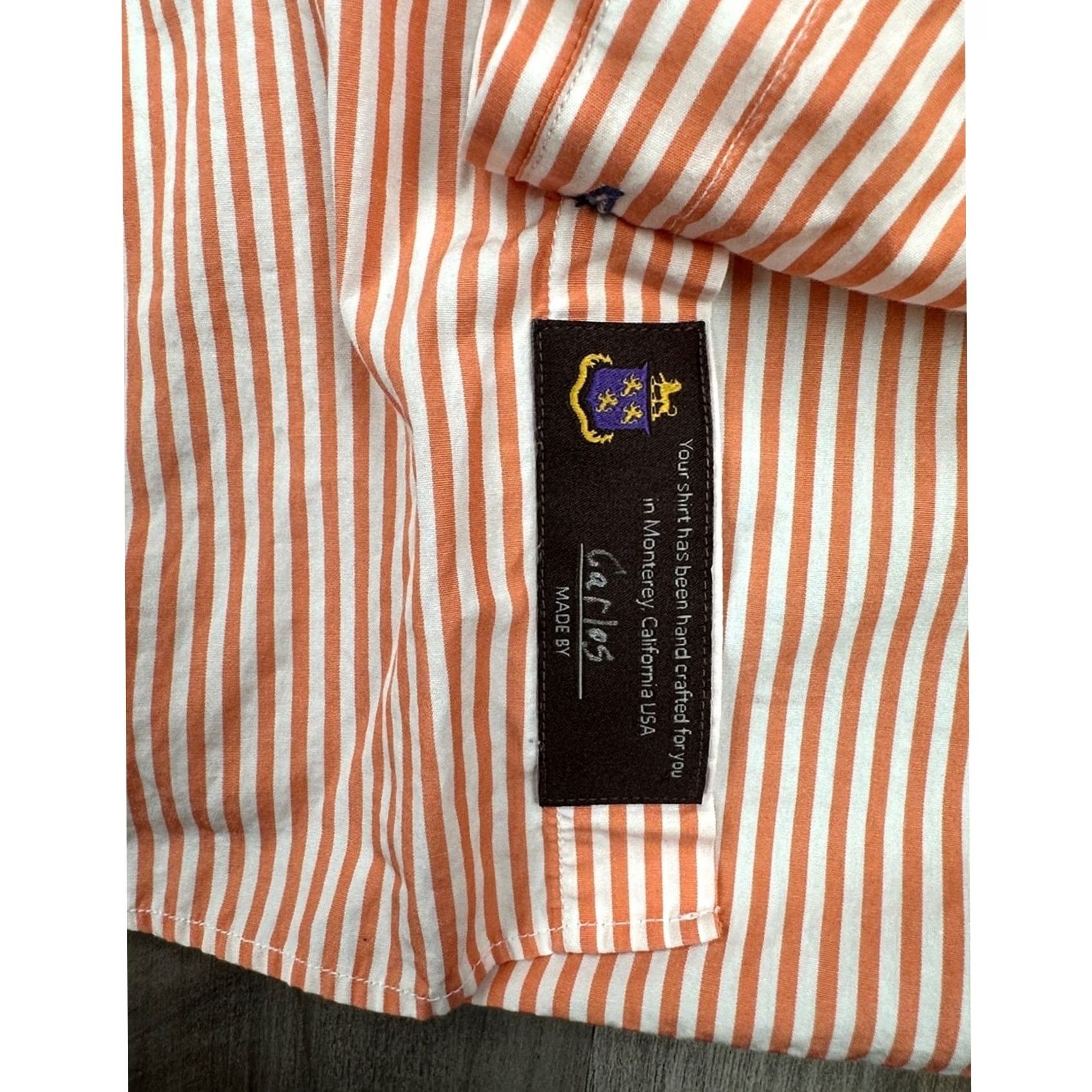 Robert Talbott Robert Talbott Estate Striped Long Sleeve Button Down Shirt Medium Men Orange Size US M / EU 48-50 / 2 - 7 Thumbnail