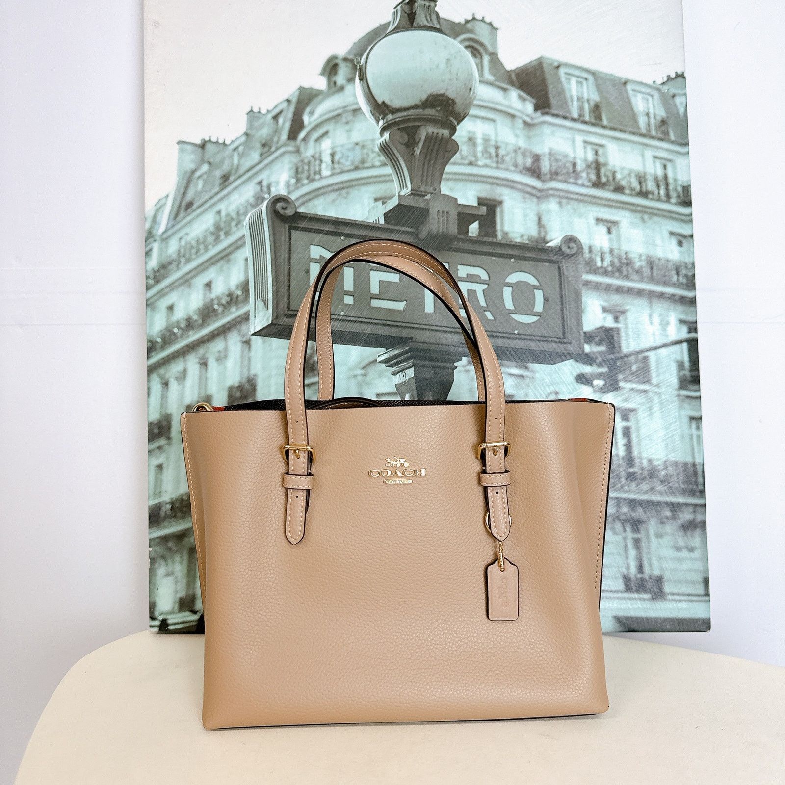 COACH C4084 Mollie Tote 25 Taupe