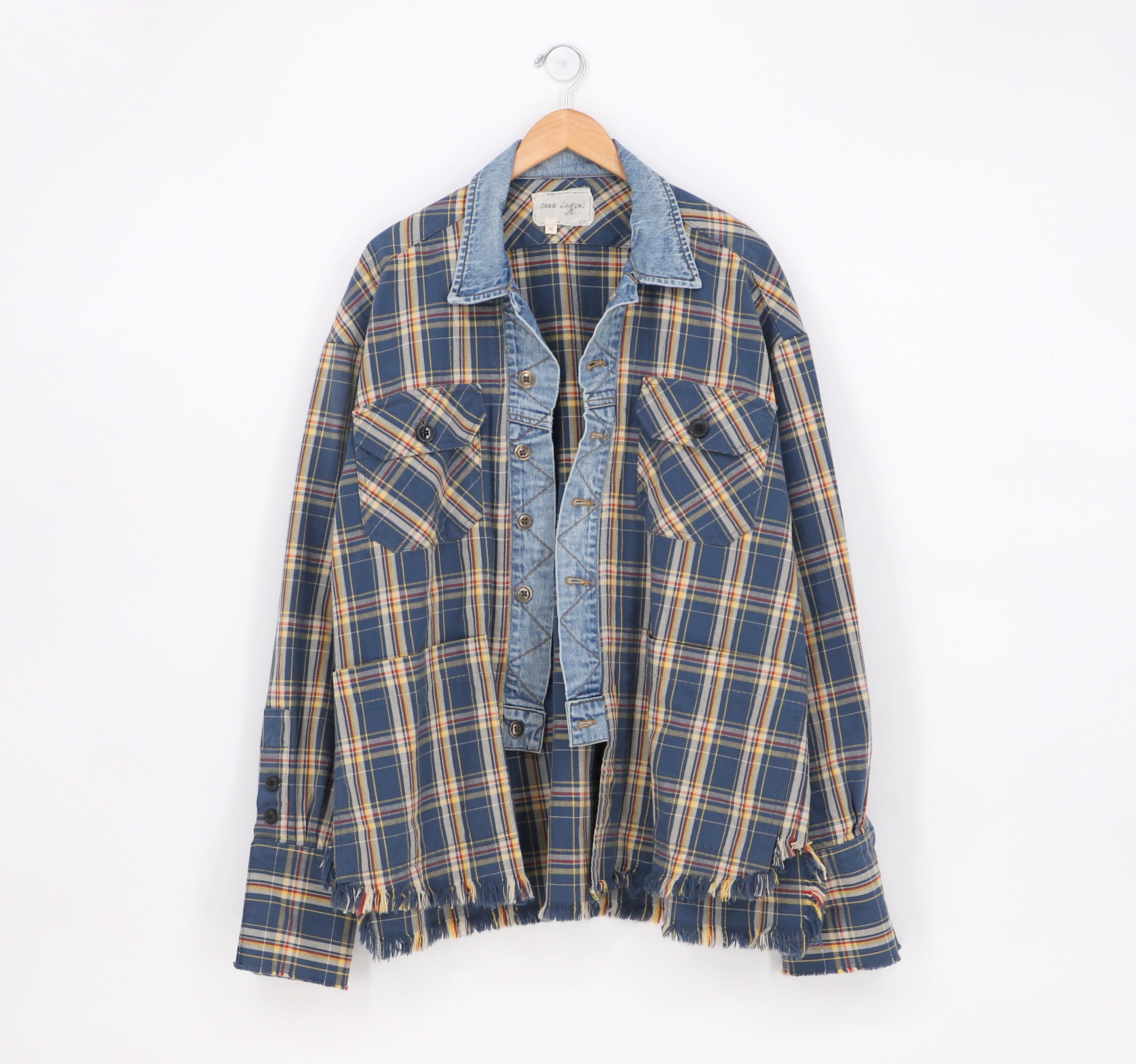 Greg Lauren GREG LAUREN Trucker Front Boxy Button Up Shirt Plaid Size 4 Size US XL / EU 56 / 4 - 1 Thumbnail