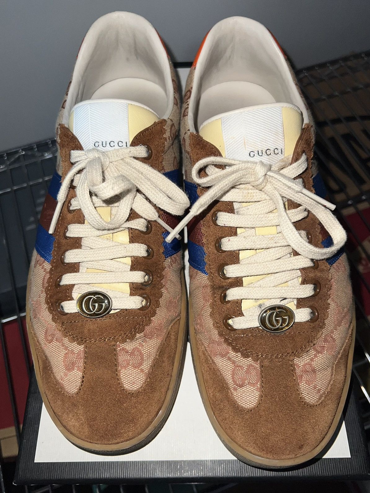 Gucci × Vintage Gucci G74 'Brick Red Beige' Size US 9.5 / EU 42-43 - 3 Thumbnail