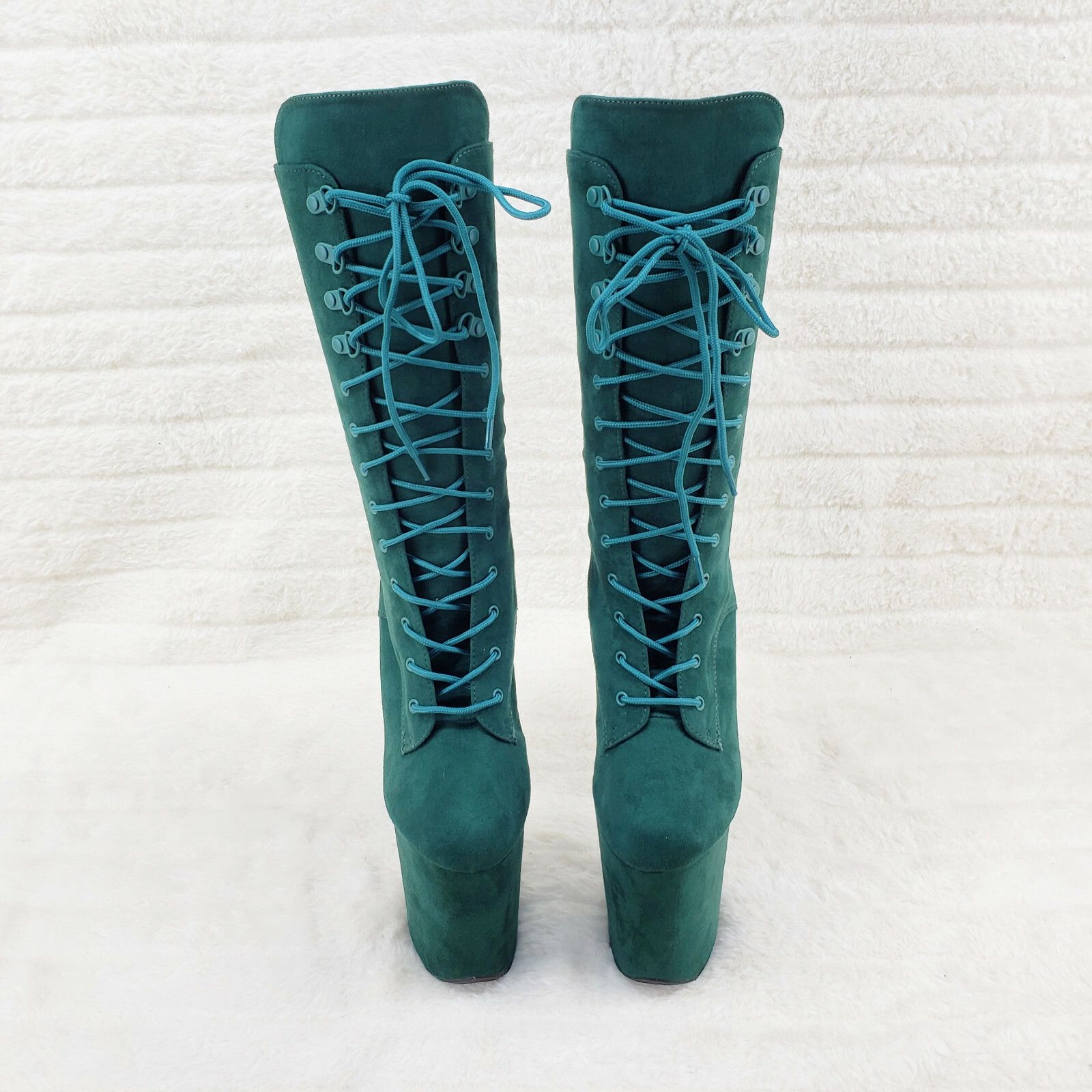 Other Flamingo 1050FS Emerald Green V-Suede 8" Heel Platform Mid C Size US 10 / IT 40 - 7 Thumbnail