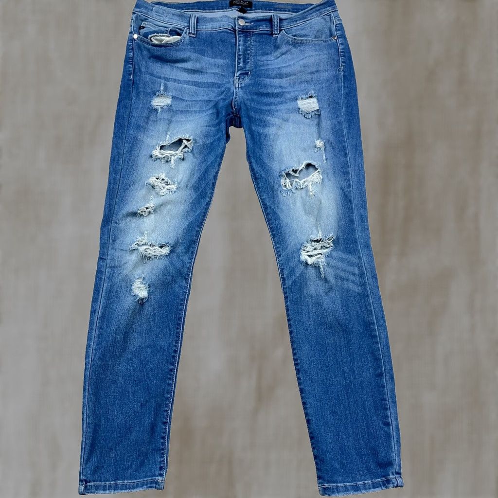 Vintage Judy Blue Jeans Women XL Skinny Fit Med Wash Faded Pants Stretch Size 40" / US 18 - 1 Thumbnail