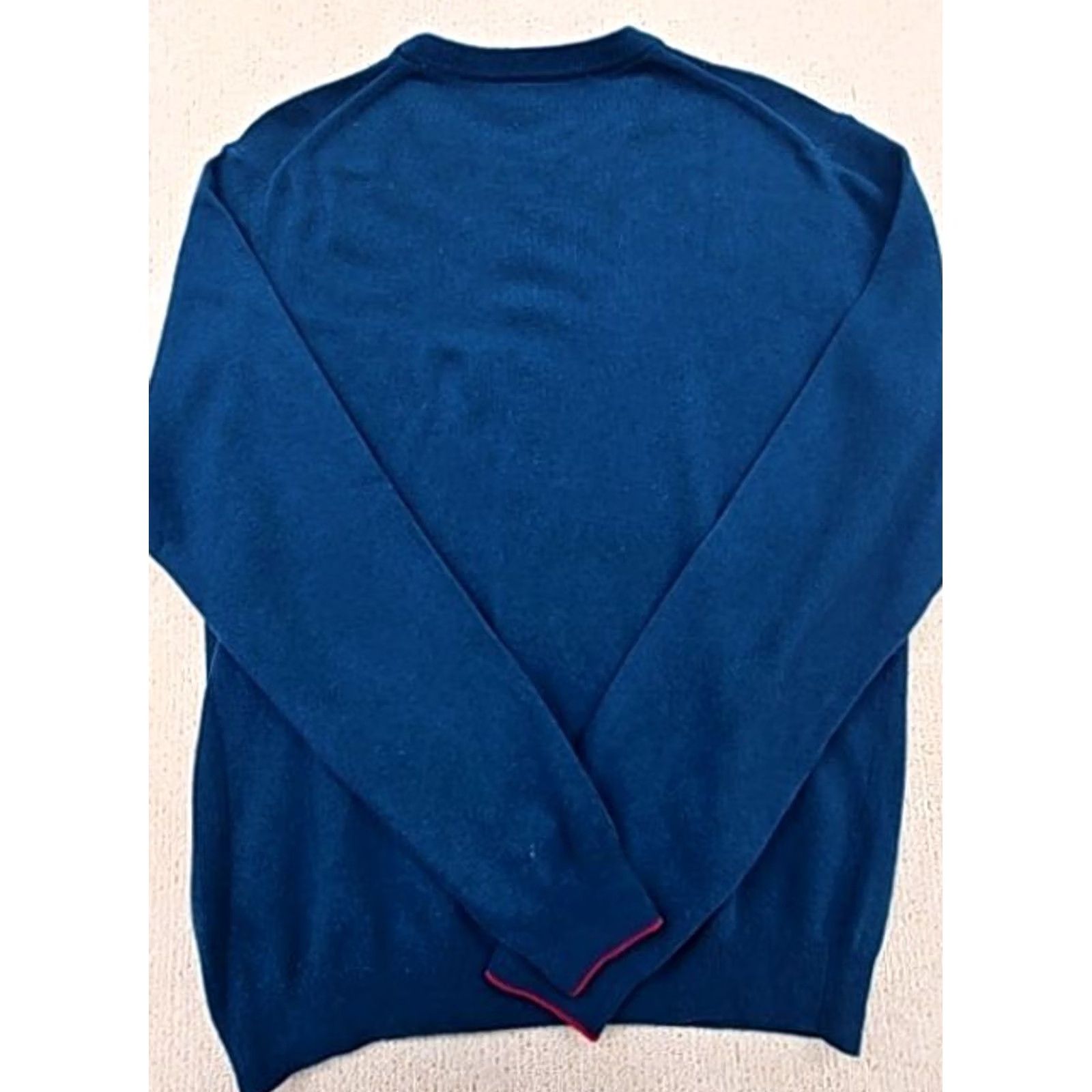Harmont & Blaine Harmont & Blaine Men’s Navy L Crew Neck Sweater Contrast Cuffs Logo Sweater JSN Size US L / EU 52-54 / 3 - 3 Thumbnail