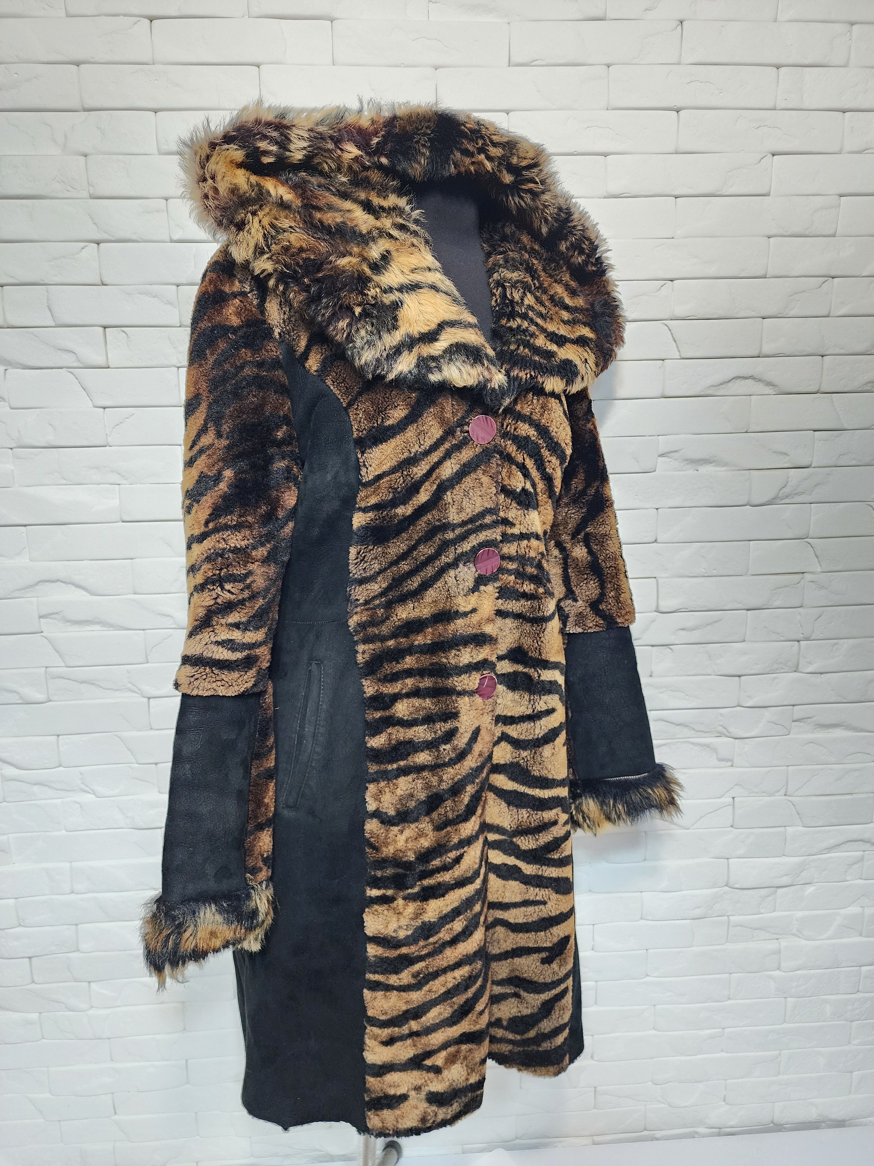 Designer Brown Women's Sheepskin Coat Size L / US 10 / IT 46 - 3 Thumbnail