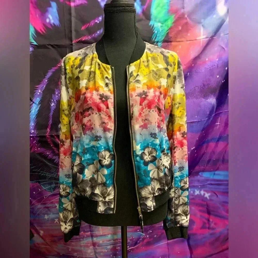 H&M H&M Floral Print Bomber Jacket Size XL / US 12-14 / IT 48-50 - 1 Thumbnail