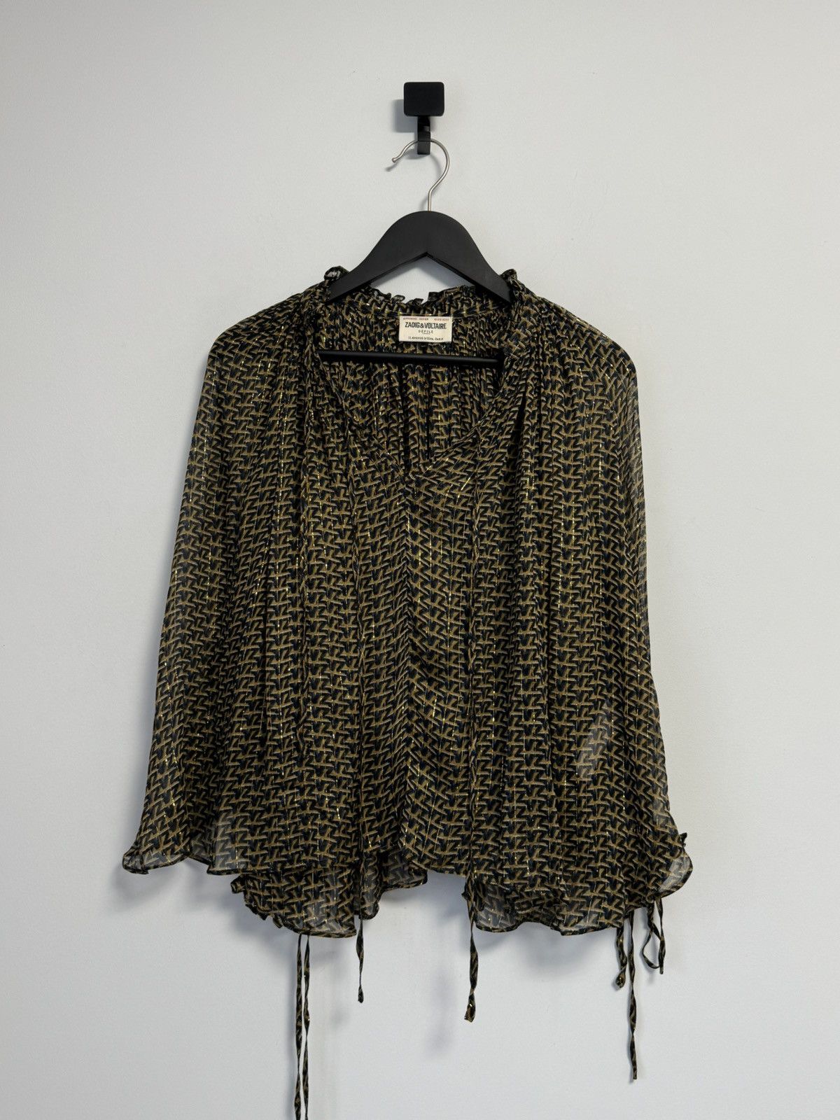 Zadig & Voltaire Zadig&Voltaire Tan Patterned Shirt Women’s Size XS / US 0-2 / IT 36-38 - 2 Thumbnail