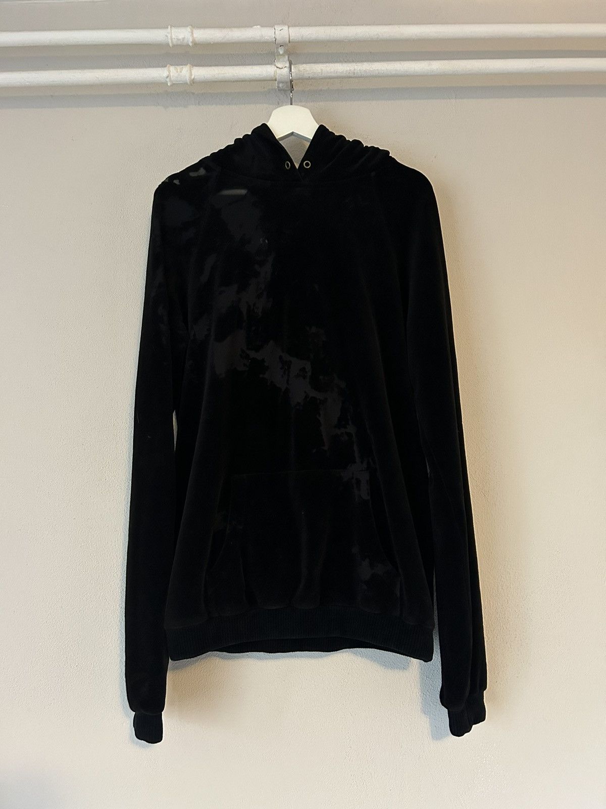 Saint Laurent Paris Distressed Velvet Hoodie Size US L / EU 52-54 / 3 - 1 Thumbnail