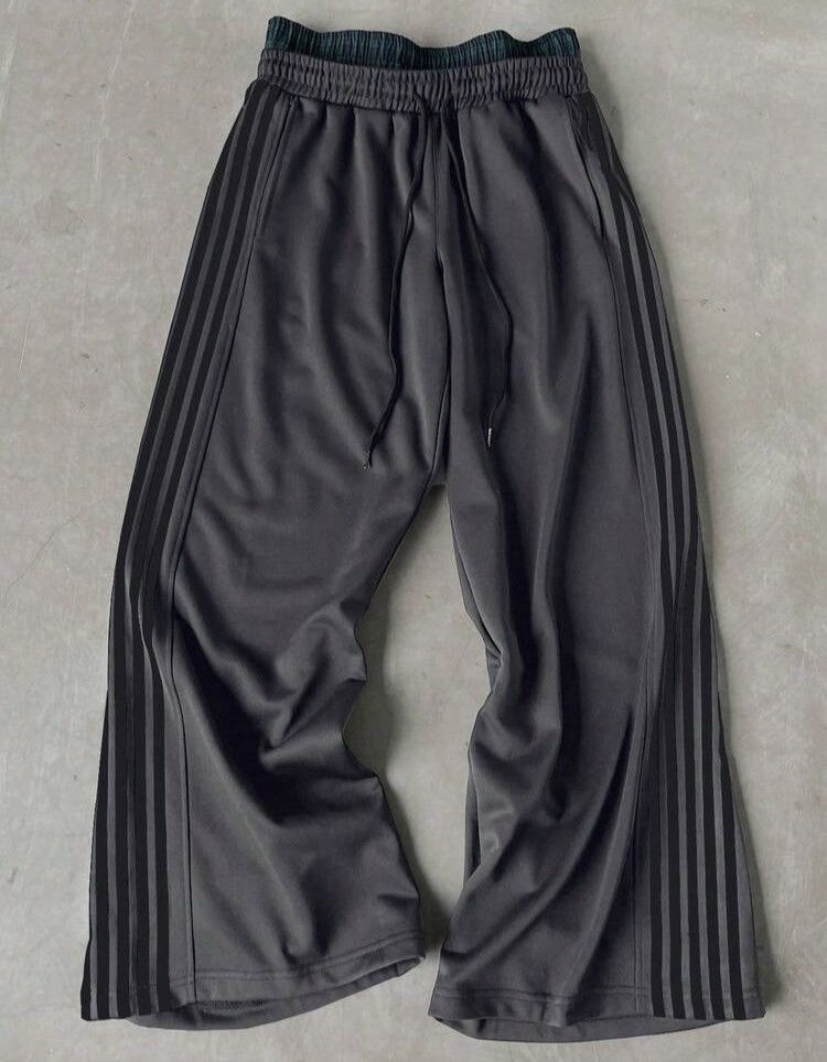 Japanese Brand Wide Leg Track Pants - Double Waistband Plaid Detail Size US 28 / EU 44 - 1 Thumbnail