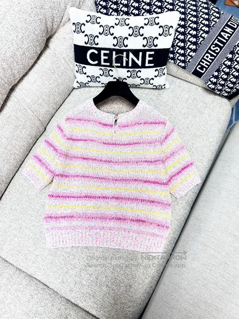 Chanel Chanel Love mixed colour pink and yellow striped knitted s Size XS / US 0-2 / IT 36-38 - 3 Thumbnail