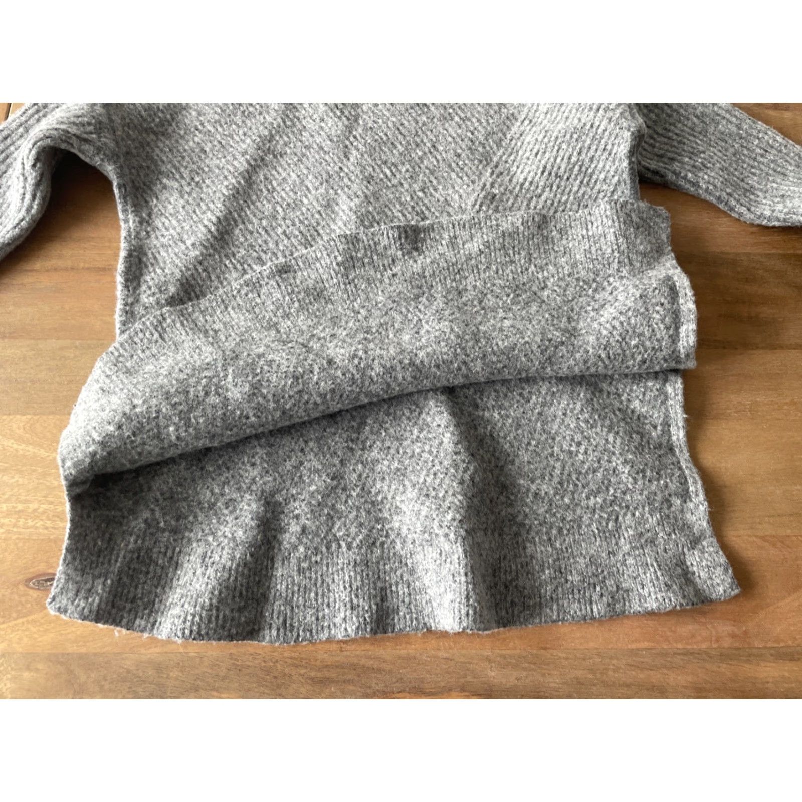 Allsaints VINTAGE? All Saints Gray Cold Shoulder Sweater Women’s XS Ribbed Knit Longsleeve Pullover Size XS / US 0-2 / IT 36-38 - 5 Thumbnail