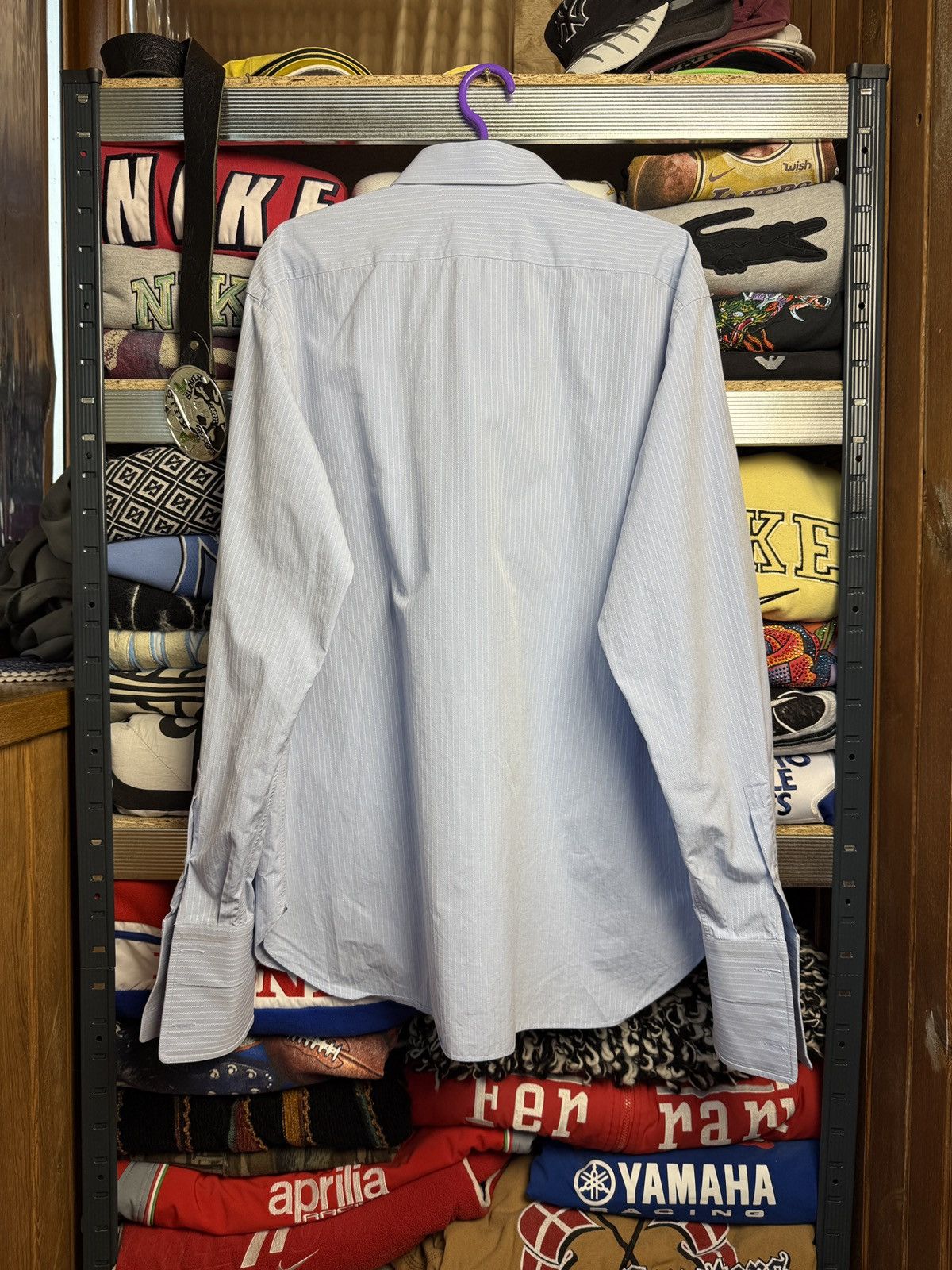 Brioni Vintage Brioni Shirt Made in Italy Stripped Blue Size US L / EU 52-54 / 3 - 2 Thumbnail