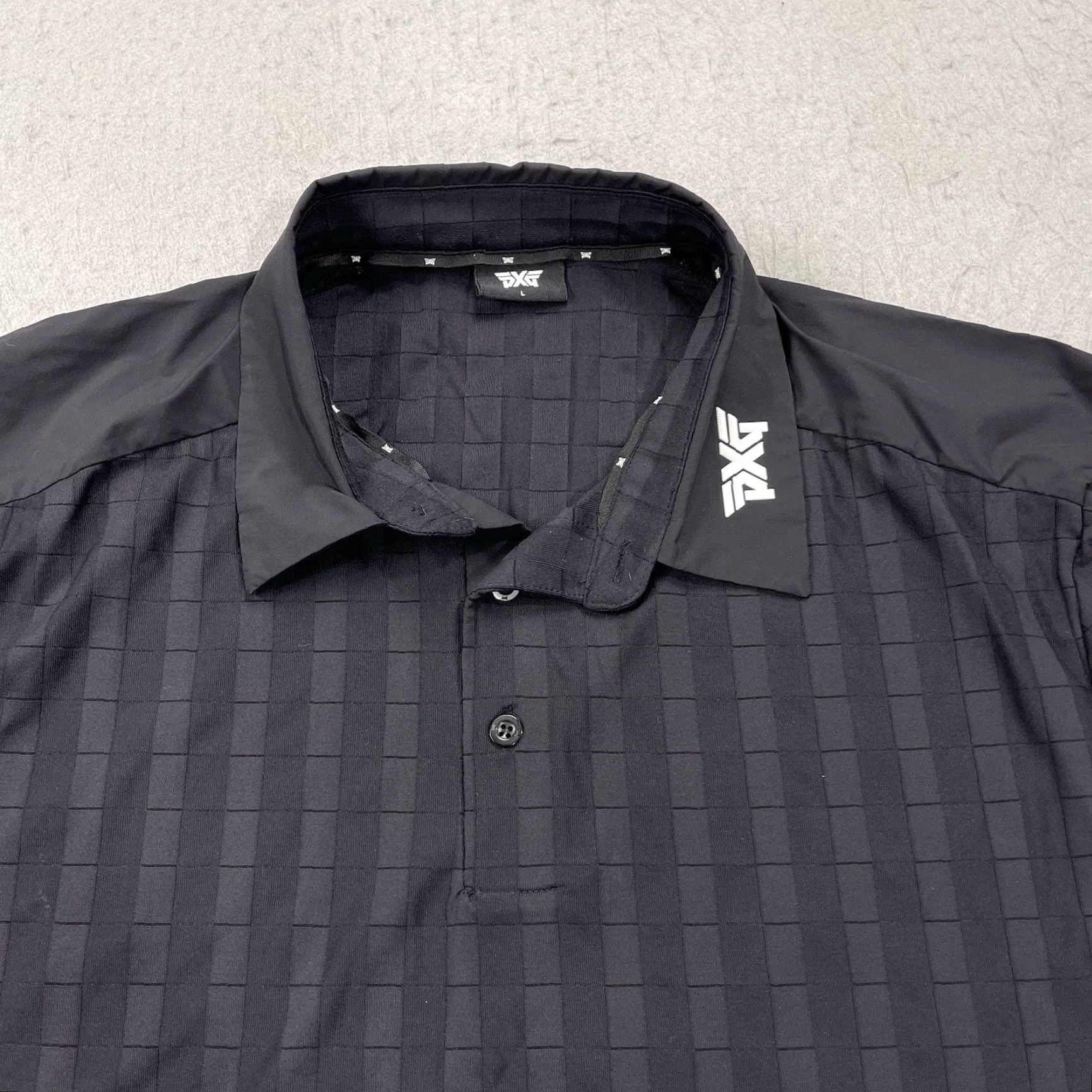 Vintage PXG Polo Shirt Mens Large Black Parsons Xtreme Golf Performance Stretch Logo Shirt Polo Regular Size L Black Logo Sports Golf Adult Mens Size US L / EU 52-54 / 3 - 2 Thumbnail