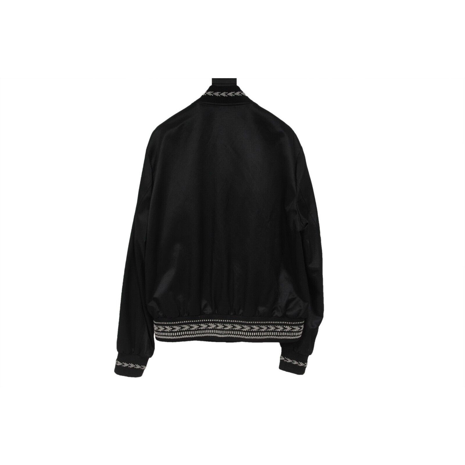 Saint Laurent Paris Ikat Bomber Jacket Black Satin Size US L / EU 52-54 / 3 - 13 Thumbnail